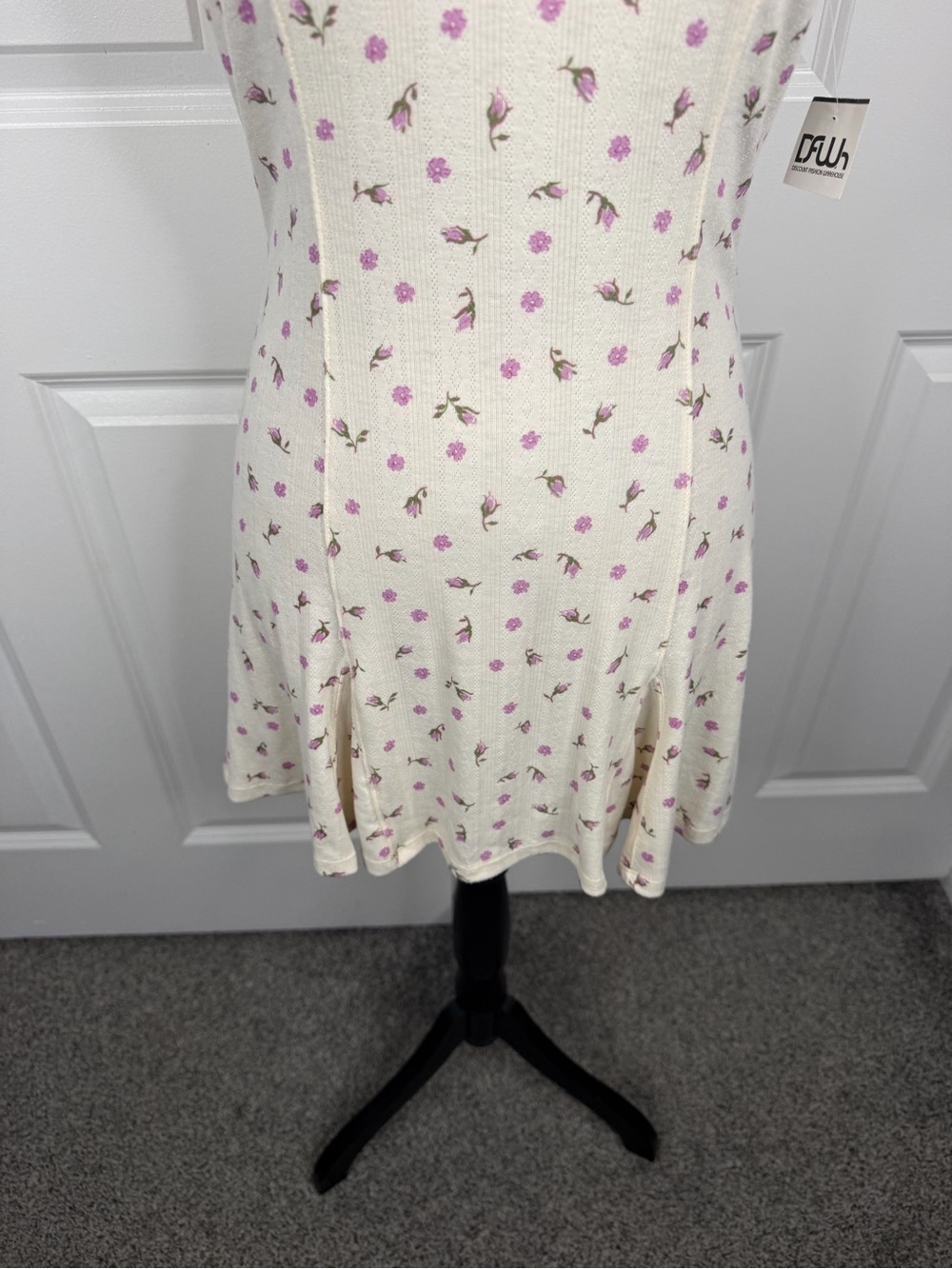Free People Size S Ivory Floral Daisy Trim Mini Dress NWT - Picture 5 of 13